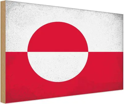 Produktbild von vianmo Holzschild 20x30 cm Grönland Greenland Vintage Flagge Fahne Wappen