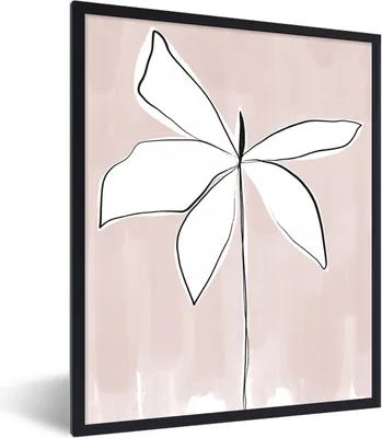 Produktbild von MuchoWow® Gerahmtes Poster Blume - Abstrakt - Pastell 60x80 cm - Poster mit Schwarzem Bilderrahmen Wandposter Rahmen Foto Bilder - Premium - Wanddeko Wohnzimmer
