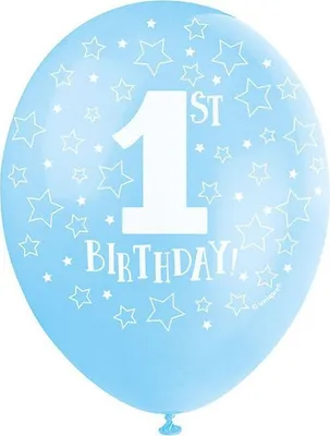 Produktbild von 5 Luftballons 1. Geburtstag blau