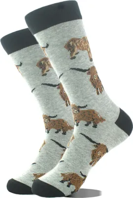 Produktbild von Paar Highland-Rindsocken für Damen, Baumwolle, süße Highland-Rinds-Geschenke für Frauen, Highland-Rinds-Geschenke zum Muttertag, Strumpffüller für Herren und Damen, atmungsaktiv, für heißes und kaltes Wetter