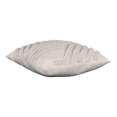 Image de Coussin blanc à rayures géométriques 45 x 45 cm