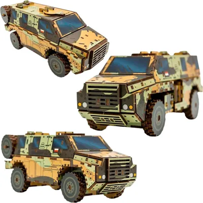 Image de Militärauto-Modell-Puzzle Holzauto Armee-Puzzle 139-0209