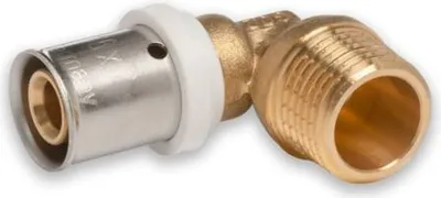 Produktbild von Selfio-Press Aluverbund Pressfitting Übergangswinkel Außengewinde 16 x 2 - 1/2' TH + U Kontur DVGW