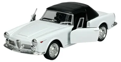 Image de Welly, modèle réduit Alfa Romeo Spider 2600 Weiss de 1960, échelle 1:34, en métal, neuf dans sa boîte. Référence : 42373