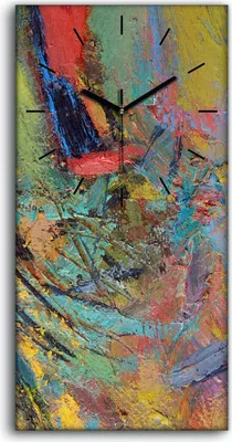 Produktbild von Leinwand Uhr Küche Wohnzimmer Bild Geräuschlos 30x60 Malerei Abstrakte Kunst - schwarze Hände