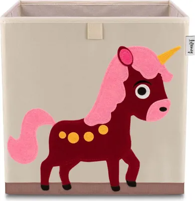 Produktbild von Lifeney Kinder Aufbewahrungsbox I praktische Aufbewahrungsbox für jedes Kinderzimmer I Kinder Spielkiste I Niedliche Spielzeugbox I Korb zur Aufbewahrung von Kinder Spielsachen (Einhorn hell)