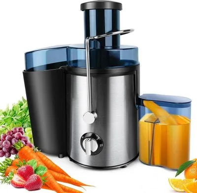 Obrázok produktu pre Malý elektrický odšťavovač na ovocie a zeleninu – nerezová oceľ – 500 ml