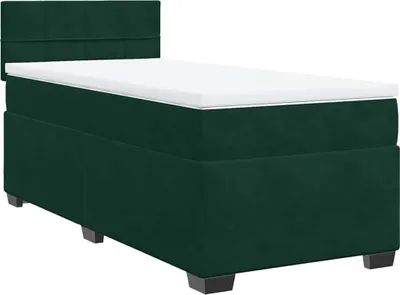 Produktbild von vidaXL Boxspringbett mit Matratze Dunkelgrün 80x200 cm Samt