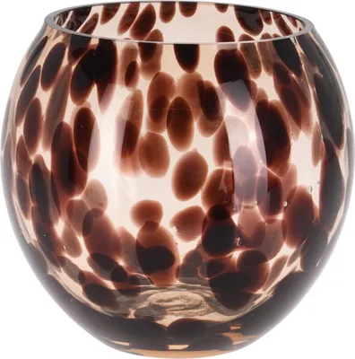 Produktbild von Kerzenleuchter aus farbigem Glas 15x13cm, braun