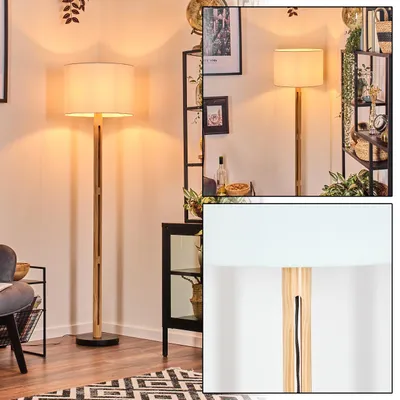 Produktbild von Schiavonea Stehlampe aus Holz/Metall und Schirm aus Stoff