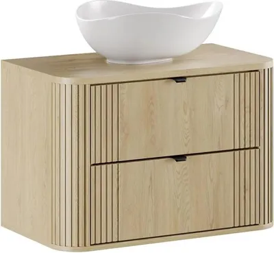 Obrázok produktu pre Umývadlo Mila 80,4 cm s 2 zásuvkami, svetlý dub