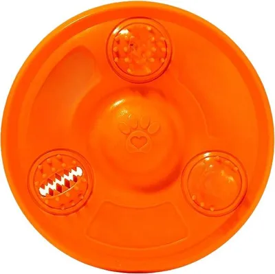 Produktbild von INF Interaktiver TPR Hunde Frisbee mit Leckerli-Funktion - Outdoor Spielzeug Orange