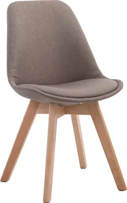 Produktbild von CLP Esszimmerstuhl Borneo Stoff mit Polsterung taupe Gestell Farbe natur