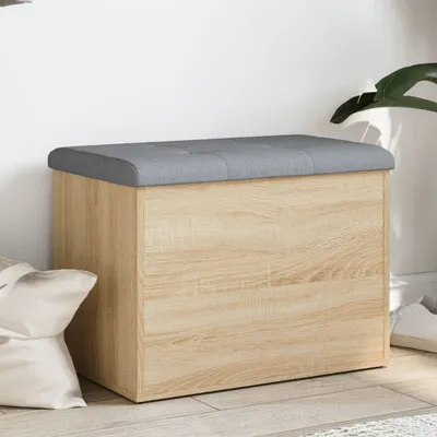 Produktbild von vidaXL Sitzbank mit Stauraum Sonoma-Eiche 62x42x45 cm Holzwerkstoff