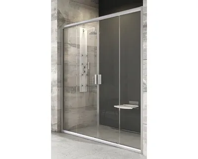 Obrázok produktu pre Sprchové dvere dvojkrídlové RAVAK Blix BLDP4-120 satin+Transparent 190x117-121 cm 0YVG0U00Z1