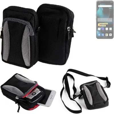 Produktbild von K-S-Trade Holster Schutz Hülle kompatibel mit Unihertz Start24 Handy Hülle Gürteltasche Umhängetasche mit Zusatzfach schwarz