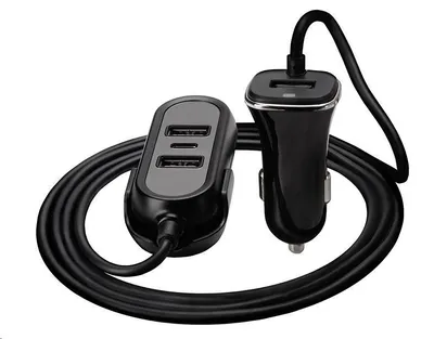 Imagen del producto de Cargador de coche Tracer 12-24V MULTICHARGE con 3 puertos USB de 7,2A y puerto PD de 18W