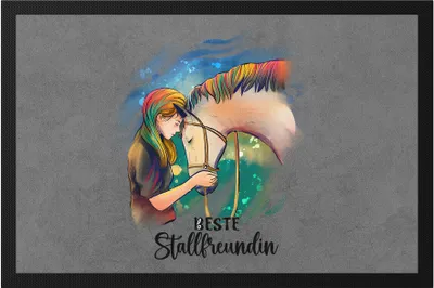 Produktbild von Beste Stallfreundin Fußmatte Pferde Liebe Pferdeliebhaber Freundin Freunde Reiten Stall Reiterin Freundin