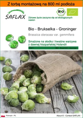 Zdjęcie produktu dla SAFLAX - Garden in the bag - Bio - Brukselka - Groninger - 30 Nasiona - Z podłożem uprawowym w praktycznej, samorozkładającej się torbie - Brassica oleracea var. gemmifera