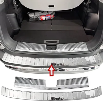 Image de Protection de seuil de chargement en acier inoxydable, intérieur + extérieur chromé, adaptable sur Nissan X-Trail | T33 | BJ à partir de 2021>