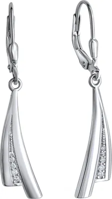 Produktbild von V Ohrhänger 925-Sterling Silber rhodiniert Zirkonia