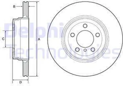 Image de 2x DELPHI Disque de frein ARRIÈRE pour BMW 7 E65 E66 E67