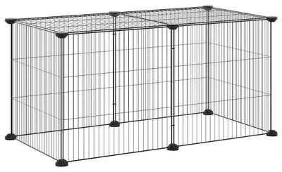 Image de vidaXL Cage pour animaux domestiques 8 pièces noir 35x35 cm acier