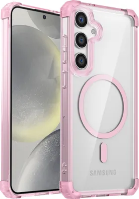 Immagine prodotto di Custodia magnetica per Samsung Galaxy S25+ compatibile con MagSafe, antiurto, protezione militare trasparente Rosa