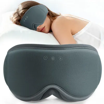 Image de Masque de sommeil, masque 3D pour femmes et hommes, respirant, occultant, en Coton et bambou (gris)