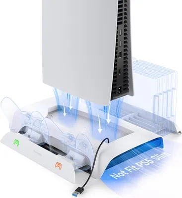 Produktbild von KIWIHOME Vertikale Kühler für PS5 Standfuß |Multifunktion Ständer RGB