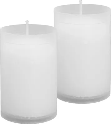 Image de lot de 2 bougies de remplacement / de recharge blanches 9 cm - N2