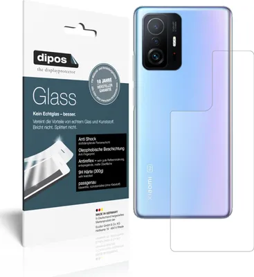 Produktbild von 2x Schutzfolie für Xiaomi Mi 11T Pro Rückseite matt - Anti-Shock 9H Folie dipos Glass Kunststoffglas