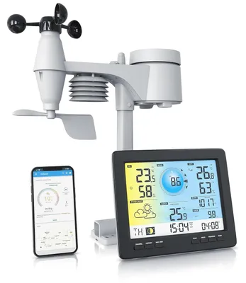 Immagine prodotto di Stazione meteorologica wireless con sensore esterno 5-in-1 – dati meteorologici tramite app – previsioni del tempo