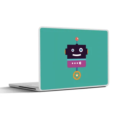 Produktbild von MuchoWow® Laptop Aufkleber Sticker Cover Roboter - Rad - Lila - Grün - Jungen - Kinder 25x18 cm - Laptop-Deko