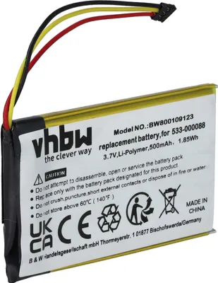 Produktbild von vhbw Akku kompatibel mit Teufel Real Blue NC Wireless Touchpad (500 mAh, 3,7 V, Li-Polymer) - Mit schwarzem Stecker