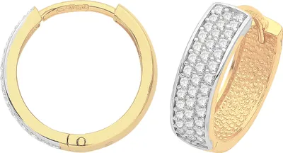 Image de Boucles d'Oreilles Femme Or 375/1000 avec Oxyde de Zirconium - 13mm*4mm; TRS35874