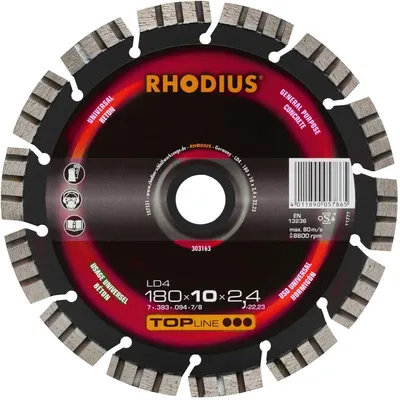 Produktbild von Rhodius Diamanttrennscheibe LD 4 180x10x2,2x22,23mm Stein Topline - 303163