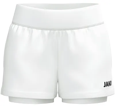 Image de Short Jako 2-en-1 pour femmes - blanc, taille : 36
