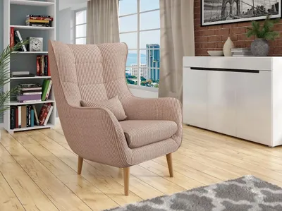 Obrázek produktu pro Designové křeslo ušák LEVI - meruňkové