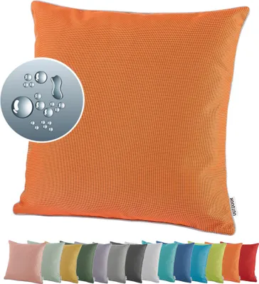 Produktbild von heimtexland ® OUTDOOR Lounge Dekokissen LOTUS EFFEKT 45x45 Garten Kissen Outdoorkissen Typ551 Orange