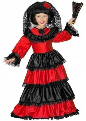 Obrázok produktu pre "SEÑORITA" (šaty so spodničkou, čipkovaná čelenka) - Veľkosť: 158 cm / 11-13 rokov