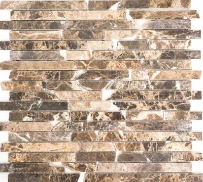 Produktbild von Mosaik Fliese Marmor Naturstein Brick Impala braun poliert MOS40-1306