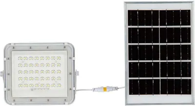 Zdjęcie produktu dla Naświetlacz LED Solarny V-TAC 6W Pilot, AUTO, Timer, IP65 Biały VT-40W-W 6400K 400lm