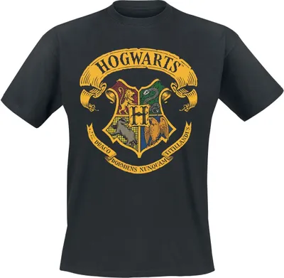 Produktbild von Harry Potter T-Shirt Herren Hogwart's Crest schwarz 4XL