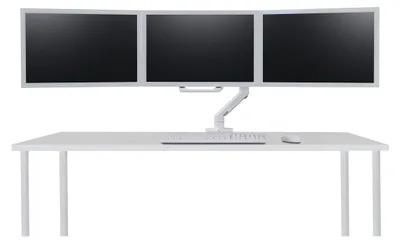 Produktbild von Ergotron HX - Montagekomponente (Griff, 3 Drehzapfen, Bogen mit drei Scharnieren) - für 3 LCD-Anzeigen - weiß - Bildschirmgröße: bis zu 61 cm (bis zu 24 Zoll)