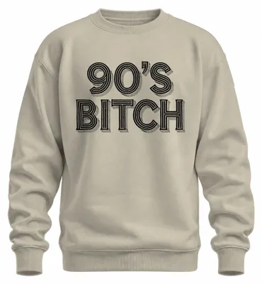 Produktbild von 90's Bitch 90er Retro Nostalgie Geschenk 90s Vintage Sweatshirt Pullover, Natur, XXL