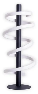 Image de Lampe de table LED, spirale, métal, noir, interrupteur tactile, intensité lumineuse variable