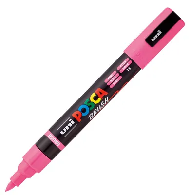 Image de Marqueur Uni Posca à Base D'Eau PC5MBR Pointe Pinceau 1.0-4.0mm Rose