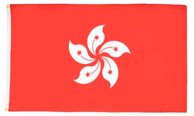 Productafbeelding van Hongkong-vlag, 90 x 60 cm, 100% polyester, met metalen oogjes, 2 stuks