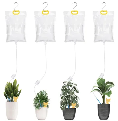 Imagen del producto de Sistema de riego automático para plantas, juego de 4 unidades, ideal para riego por goteo en interiores y exteriores